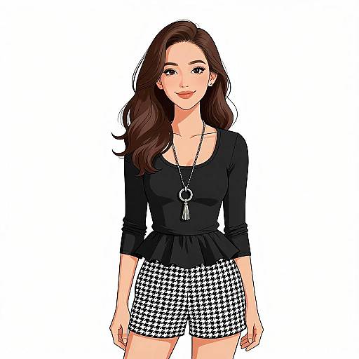 Smiling Woman in Casual Chic Outfit