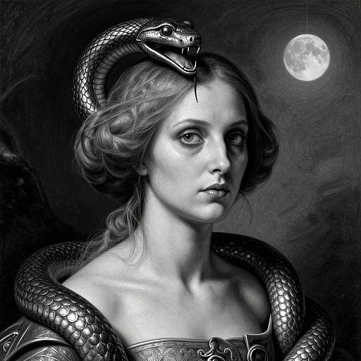 Granulated Mutant Woman in Moonlight