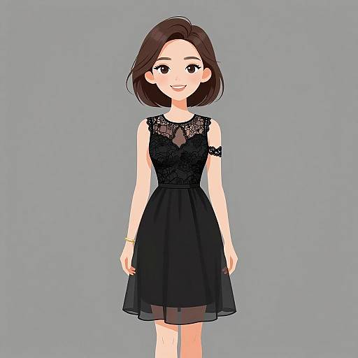 Elegant Woman in Cocktail Dress