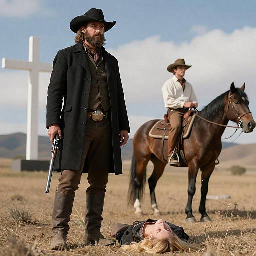 Striking Western Scene with Dramatic Elements