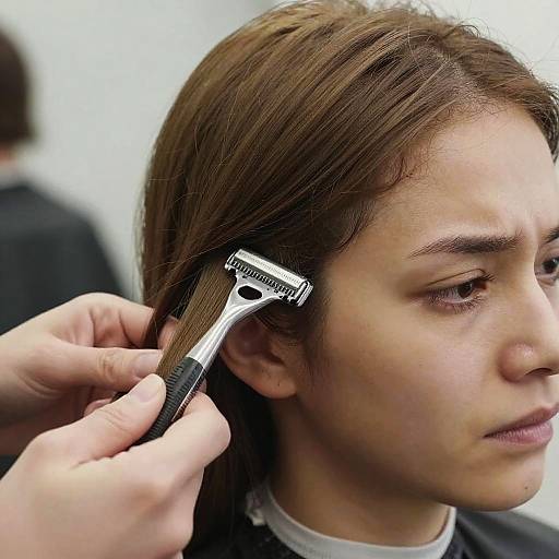 Close-Up Woman's Hair Shaving Moment