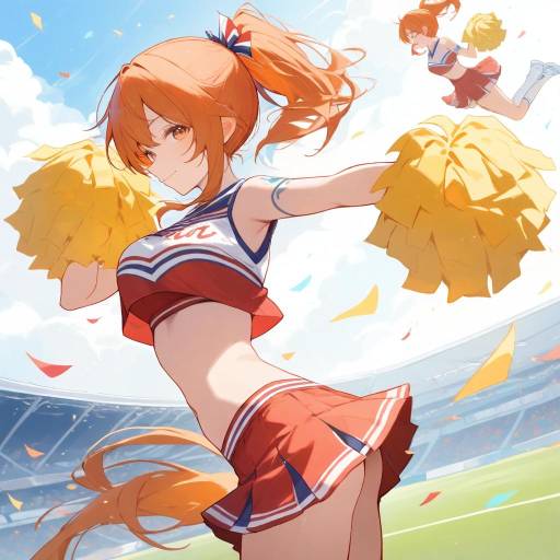 Vibrant Cheerleader in Dynamic Pose