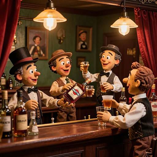 Surreal Puppet Bar Scene