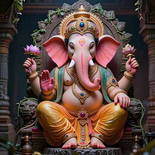 Ganesha in Serene Temple Setting