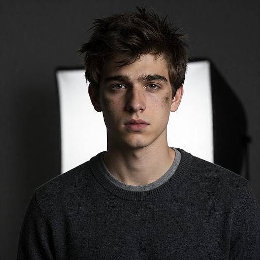 Brooding Young Man in Backlight