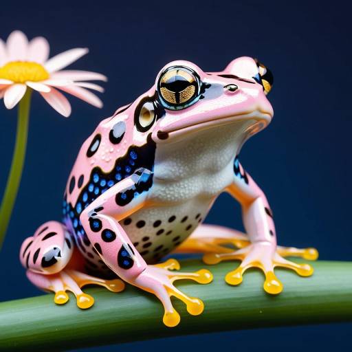 Dainty Spotted Frog on Midnight Blue Dainty Spotted Frog on Midnight Blue