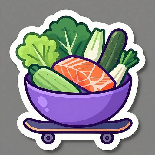 Vibrant Vegetable and Salmon Sticker