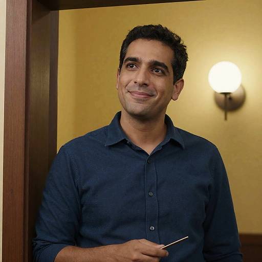 Indoor Portrait of a Smiling Man