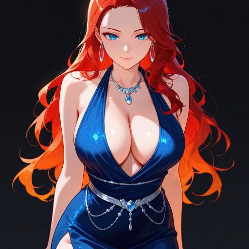 Graceful Lady in Blue Dress Graceful Lady in Blue Dress