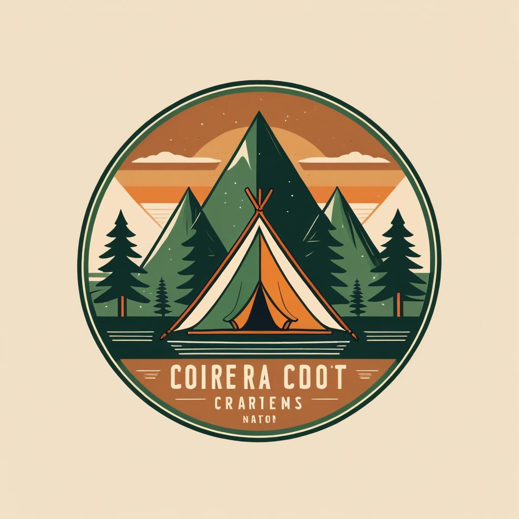 Vintage Camping Tent Logo Design