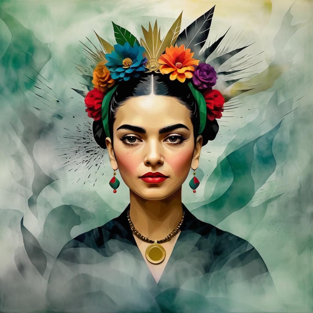 Abstract Freedom in Frida Kahlo Style