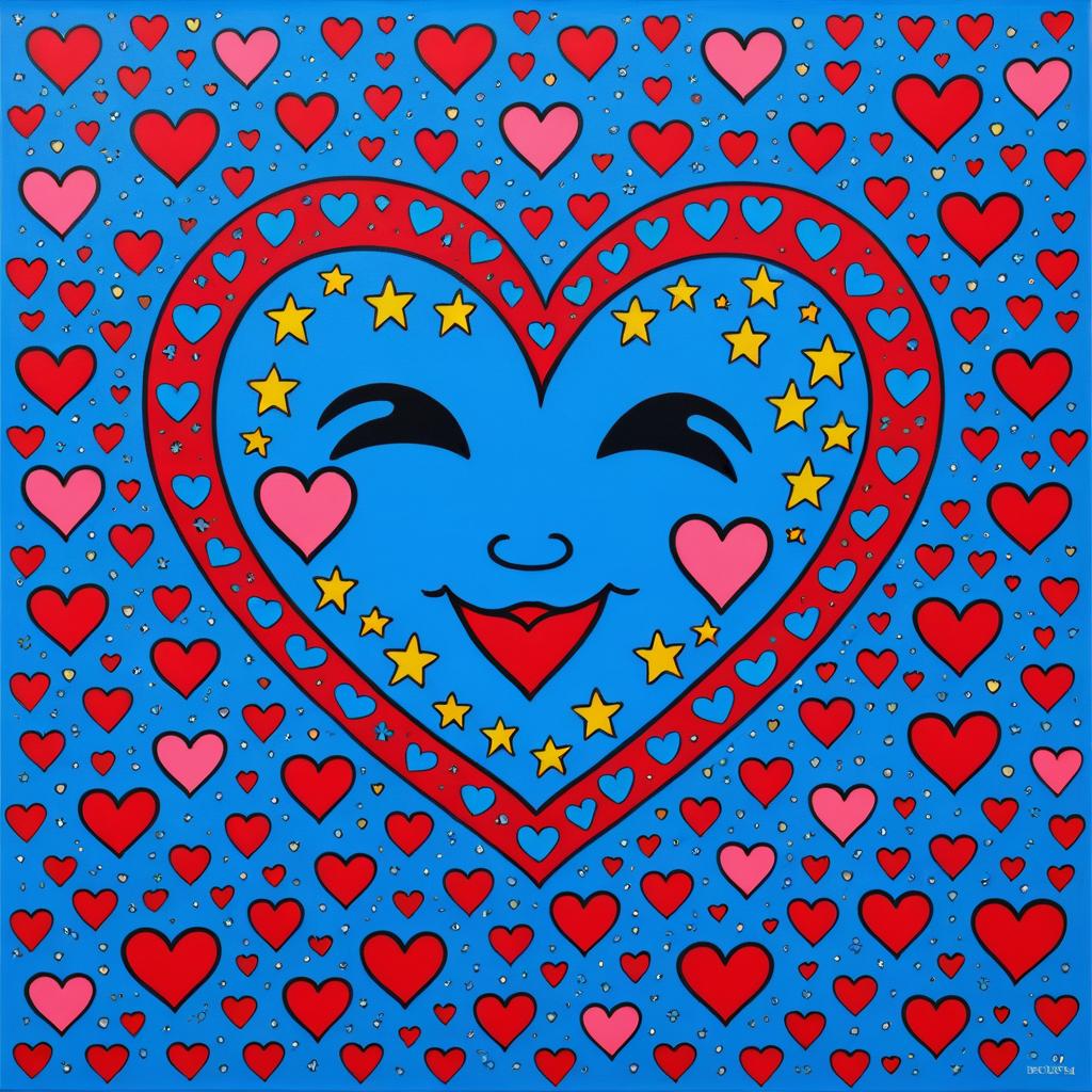 Winking Heart with Stars and Cheerful Vibes