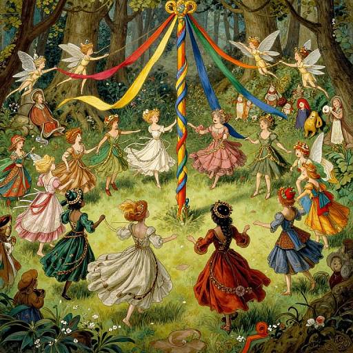 Arthur Rackham Style Woodland Celebration