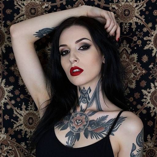 Tattooed Woman with Dark Glamour