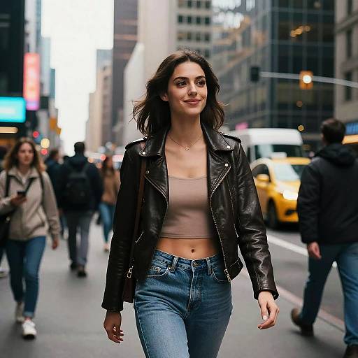 Cinematic Analog Street Portrait in Leather