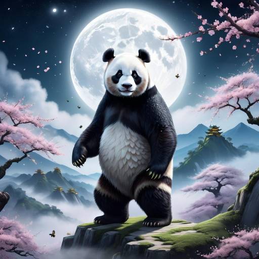Majestic Panda in a Mystical Valley Majestic Panda in a Mystical Valley
