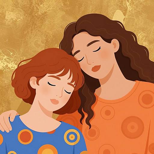 Intimate Illustration of Two Women Together