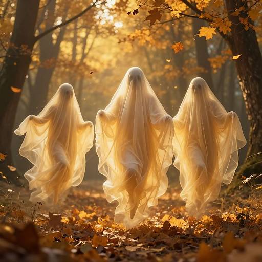 Golden Ghosts in Autumnal Forest