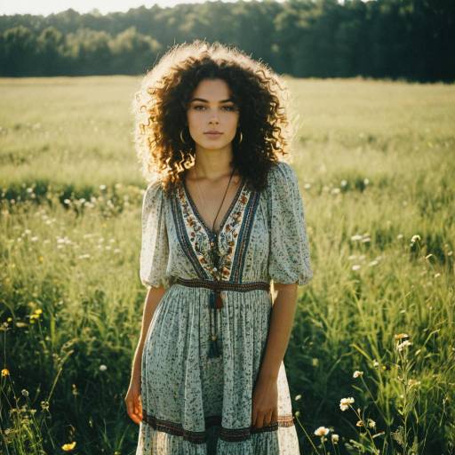 Confident Woman in Sunlit Meadow
