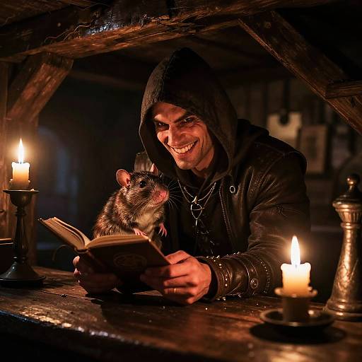 Ratfolk Rogue in Shadowy Tavern