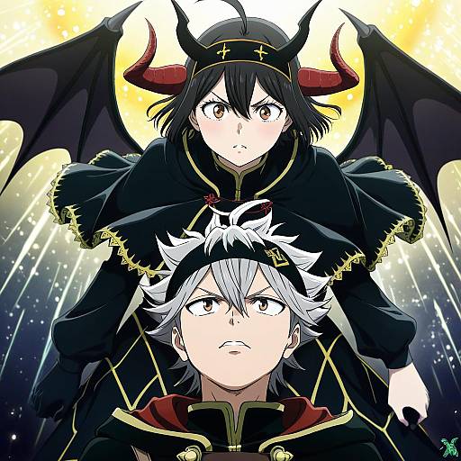 Illustration of Asta (black clover), black clover in the style of Makicha (sasurainopink)