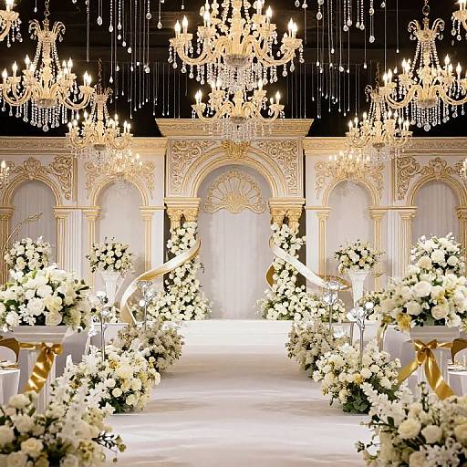 Luxurious White and Gold Wedding Decor