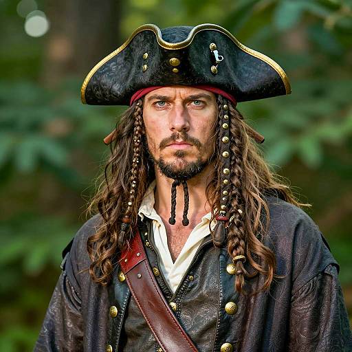 Photorealistic Portrait of Pirate in Lombards Costume