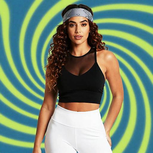 Vibrant Curvy Woman in Neon Psychedelic