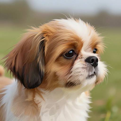 Elegant Shih Tzu Side Profile Portrait