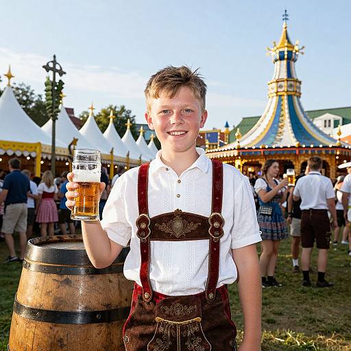 Youthful Oktoberfest Celebration Scene