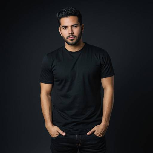 Man in Black Casual Streetwear