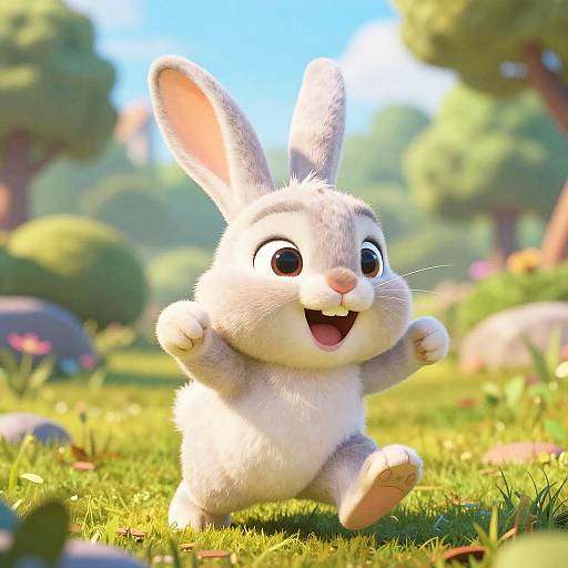 Pixar-Style Adorable Baby Rabbit