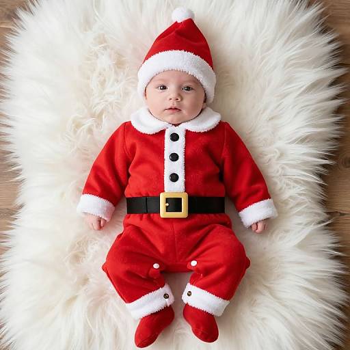Newborn Baby in Christmas Outfit