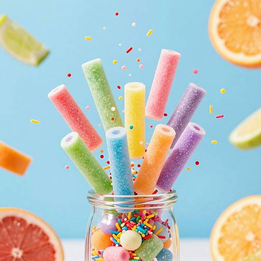 Colorful Mentos Burst with Sprinkles