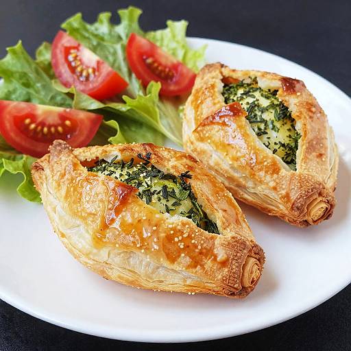 Golden Herb Pastries with Fresh Salad