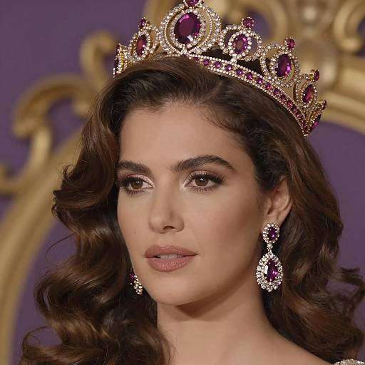 Elegant Woman with Crown and Gemstones