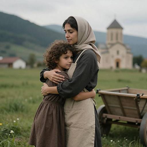 Warm Embrace in a Serene Landscape