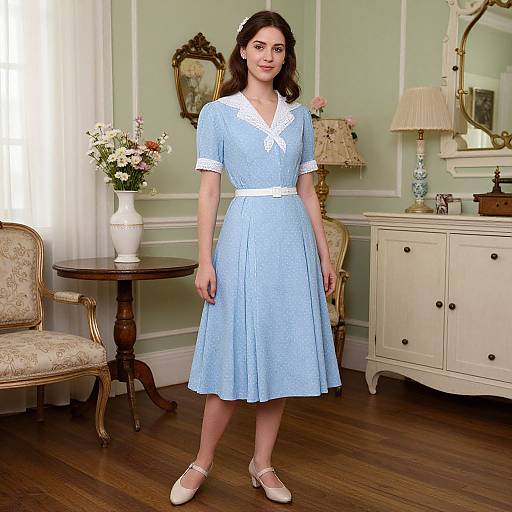 Vintage Dress Woman in Room