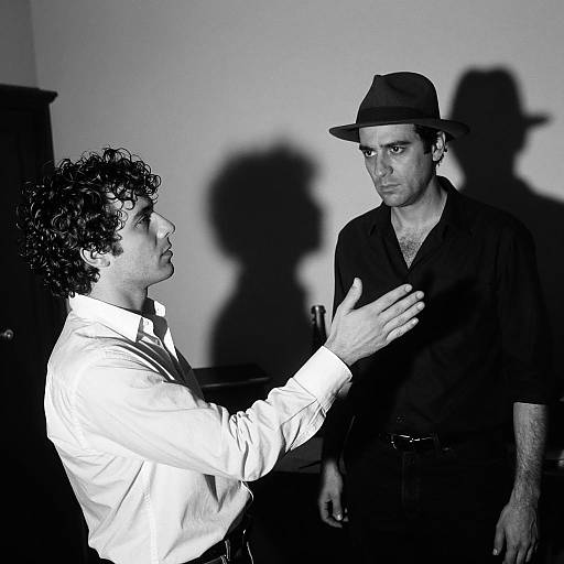 Dramatic Black-and-White Portrait Scene