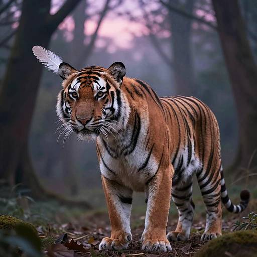 Gentle Feathered Tiger in Twilight