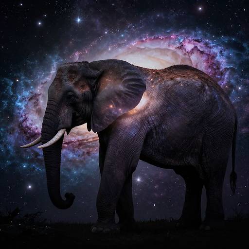 Cosmic Elephant Galaxy Silhouette
