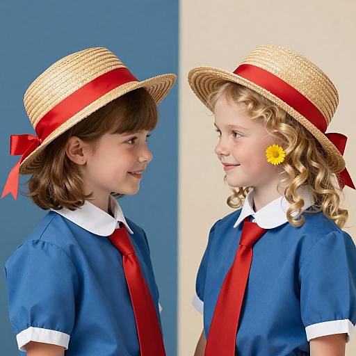 Charming Portrait of Two Young Girls