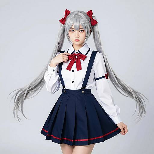 Realistic Anime School Girl Portrait