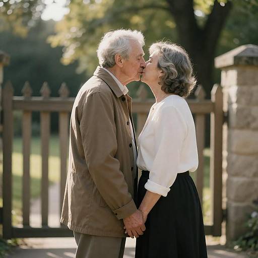 Intimate Moment Between Older Couple