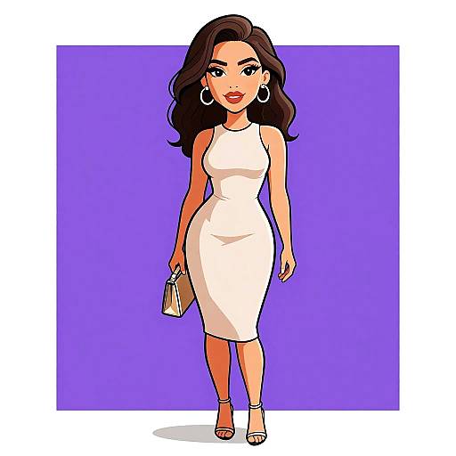 Chic Woman in Beige Bodycon Dress