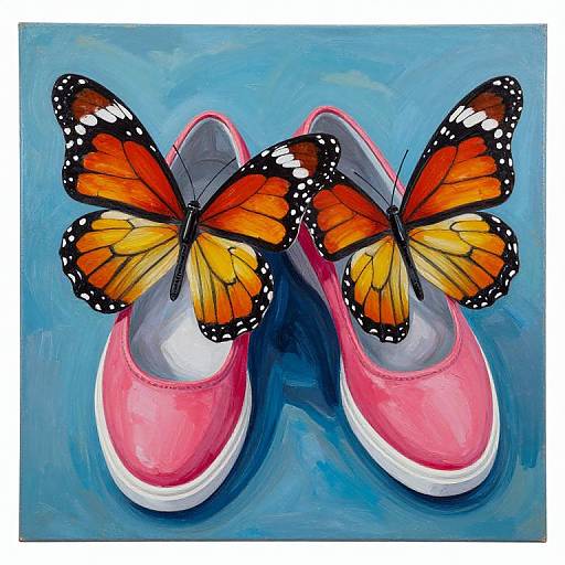 Butterfly Shoes Acrylic Painting