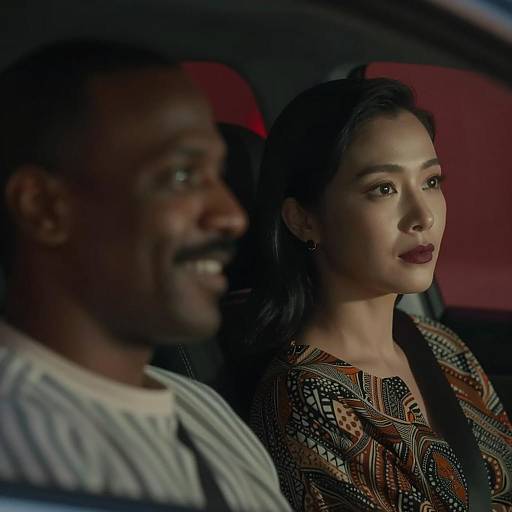 Couple in Car with Dim Lighting