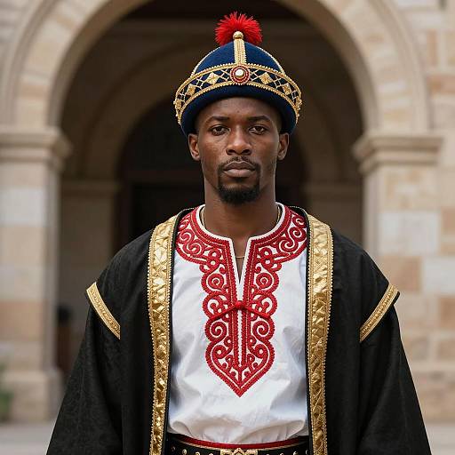 Black Man in Regal Medieval Costume