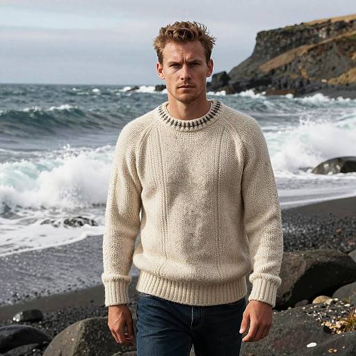 Icelandic Men in Traditional Wool Sweaters