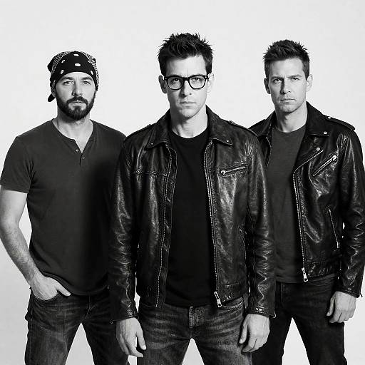 Three Men in Leather Jackets Portrait